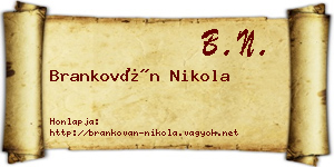 Brankován Nikola névjegykártya